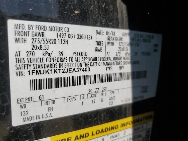 1FMJK1KT2JEA37403 - 2018 FORD EXPEDITION MAX LIMITED BLACK photo 12