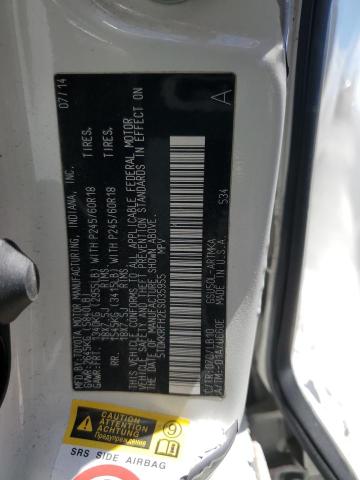 5TDKKRFH2ES035955 - 2014 TOYOTA HIGHLANDER XLE Ağ foto 14