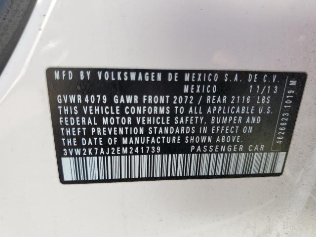 3VW2K7AJ2EM241739 - 2014 VOLKSWAGEN JETTA BASE Weiß Foto 12