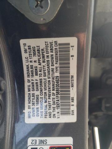 19XFA1F58BE004629 - 2011 HONDA CIVIC LX GRAY photo 12