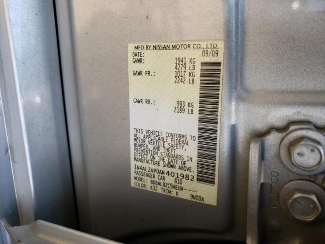 1N4AL2AP0AN401982 - 2010 NISSAN ALTIMA BASE SILVER photo 12