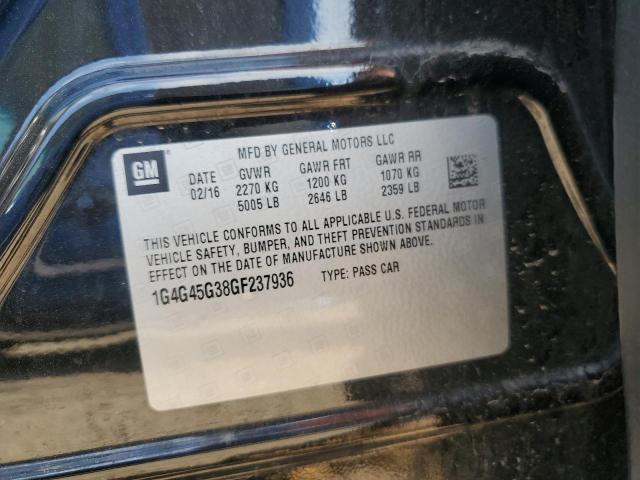 1G4G45G38GF237936 - 2016 BUICK LACROSSE SPORT TOURING CHARCOAL photo 12