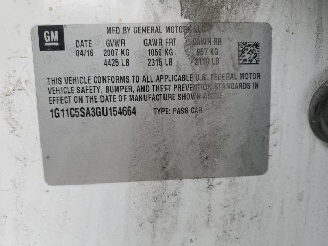1G11C5SA3GU154664 - 2016 CHEVROLET MALIBU LIM LT 白色 照片 12