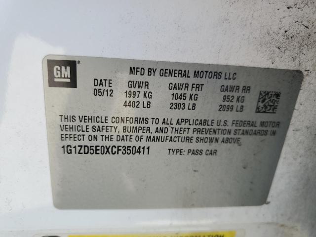 1G1ZD5E0XCF350411 - 2012 CHEVROLET MALIBU 2LT WHITE photo 13