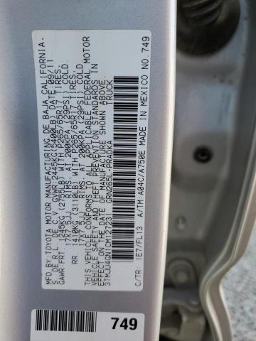 3TMJU4GN1CM127231 - 2012 TOYOTA TACOMA DOUBLE CAB PRERUNNER SILVER photo 13