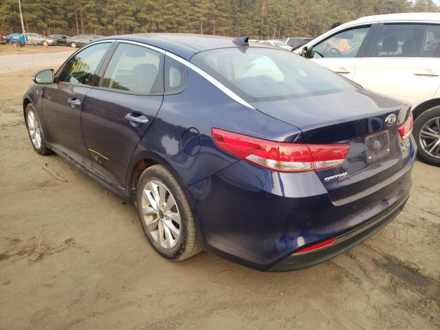 5XXGU4L39HG160372 - 2017 KIA OPTIMA EX BLUE photo 3