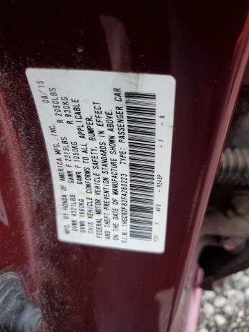 1HGCR2F82FA260223 - 2015 HONDA ACCORD EXL BURGUNDY photo 12