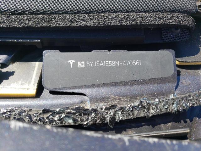 5YJSA1E58NF470561 - 2022 TESLA MODEL S Մոխրագույն լուսանկար 10