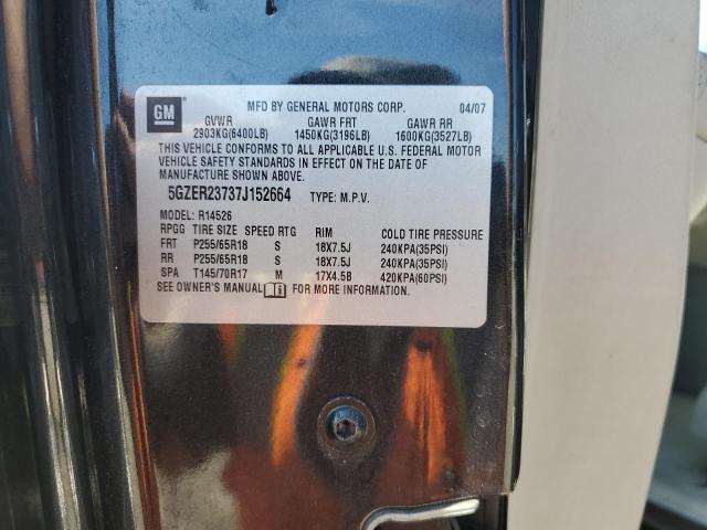 5GZER23737J152664 - 2007 SATURN OUTLOOK XR შავი ფოტო 12