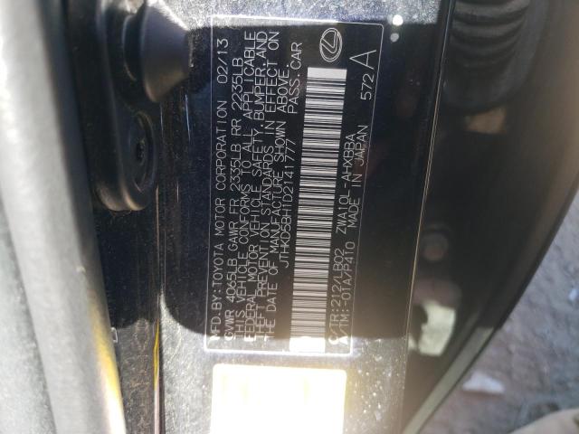 JTHKD5BH1D2141777 - 2013 LEXUS CT 200 BLACK photo 13