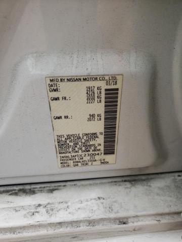 1N4AL3AP3JC230047 - 2018 NISSAN ALTIMA 2.5 Սպիտակ լուսանկար 12