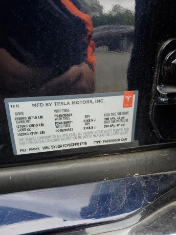 5YJSA1CP0CFP01776 - 2012 TESLA MODEL S BLUE photo 14