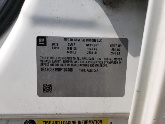 1G1ZC5E19BF107408 - 2011 CHEVROLET MALIBU 1LT WHITE photo 12
