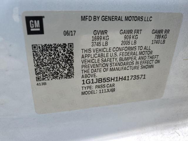 1G1JB5SH1H4173571 - 2017 CHEVROLET SONIC LS 蓝色 照片 12