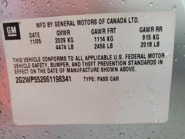 2G2WP552661198341 - 2006 PONTIAC GRAND PRIX 银色 照片 12