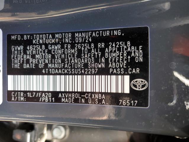 4T1DAACK5SU542297 - 2025 TOYOTA CAMRY XSE Grafitowy zdjęcie 13