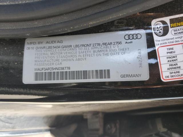 WAUF3AFC5HN038778 - 2017 AUDI A6 COMPETITION PRESTIGE BLACK photo 12