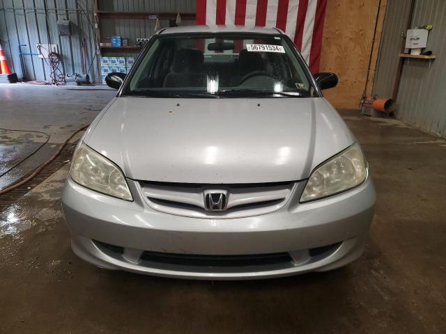 1HGES16304L000352 - 2004 HONDA CIVIC DX VP ვერცხლისფერი ფოტო 5