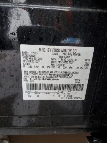 2LMPJ6LR6GBL49794 - 2016 LINCOLN MKX RESERVE Qara foto 13