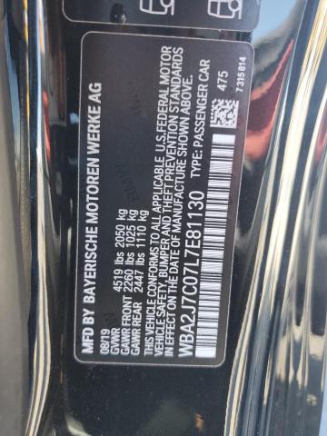 WBA2J7C07L7E81130 - 2020 BMW M240XI BLACK photo 12