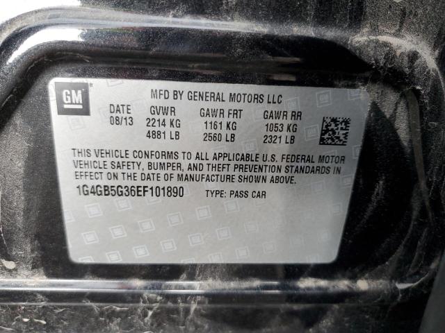 1G4GB5G36EF101890 - 2014 BUICK LACROSSE 黑色 照片 12