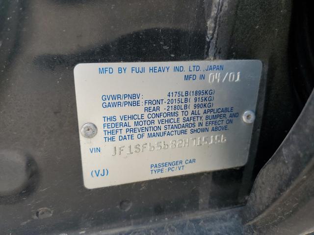 JF1SF65682H715156 - 2002 SUBARU FORESTER S BLACK photo 12