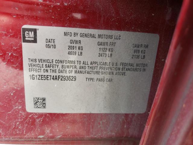 1G1ZE5E74AF293629 - 2010 CHEVROLET MALIBU LTZ Qırmızı foto 12