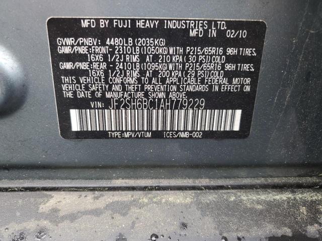 JF2SH6BC1AH779229 - 2010 SUBARU FORESTER XS Сұр фото 13