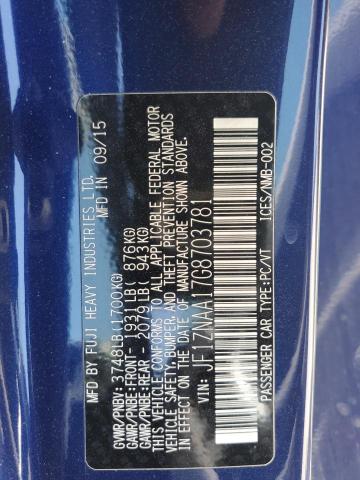 JF1ZNAA17G8703781 - 2016 TOYOTA SCION FR-S 蓝色 照片 12