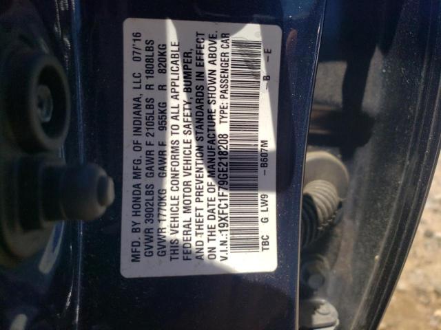 19XFC1F79GE218208 - 2016 HONDA CIVIC EXL 蓝色 照片 12