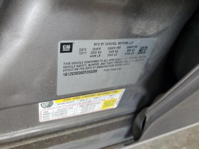 1G1ZC5E09CF250285 - 2012 CHEVROLET MALIBU 1LT 棕色 照片 12