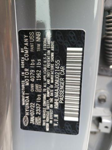 KMHLN4AJ0NU021455 - 2022 HYUNDAI ELANTRA LIMITED GRAY photo 12