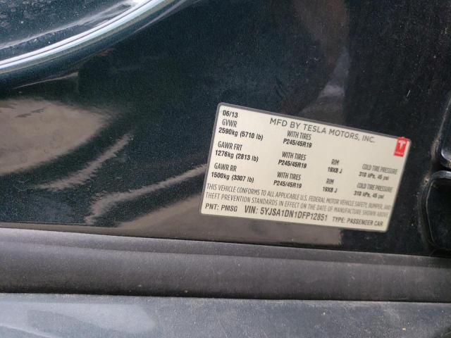 5YJSA1DN1DFP12851 - 2013 TESLA MODEL S Կանաչ լուսանկար 12