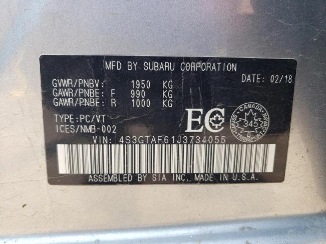 4S3GTAF61J3734055 - 2018 SUBARU IMPREZA PREMIUM PLUS SILVER photo 12