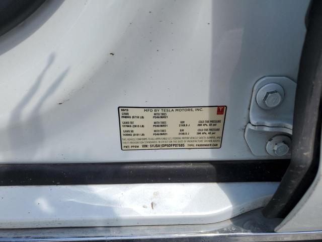 5YJSA1DP5DFP07685 - 2013 TESLA MODEL S თეთრი ფოტო 12