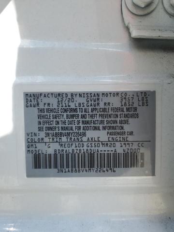 3N1AB8BV4MY226496 - 2021 NISSAN SENTRA S WHITE photo 12