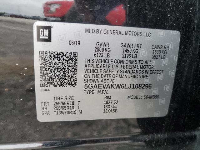 5GAEVAKW6LJ108296 - 2020 BUICK ENCLAVE ESSENCE 黑色 照片 13