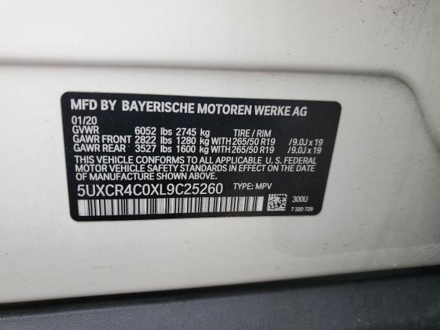 5UXCR4C0XL9C25260 - 2020 BMW X5 SDRIVE 40I WHITE photo 13