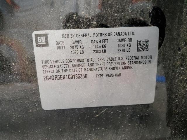 2G4GR5EK1C9135330 - 2012 BUICK REGAL 黑色 照片 12