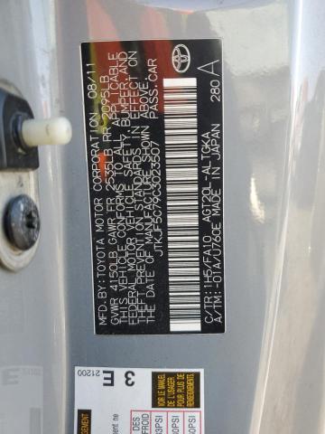 JTKJF5C79C3023507 - 2012 TOYOTA SCION TC Gümüş foto 13