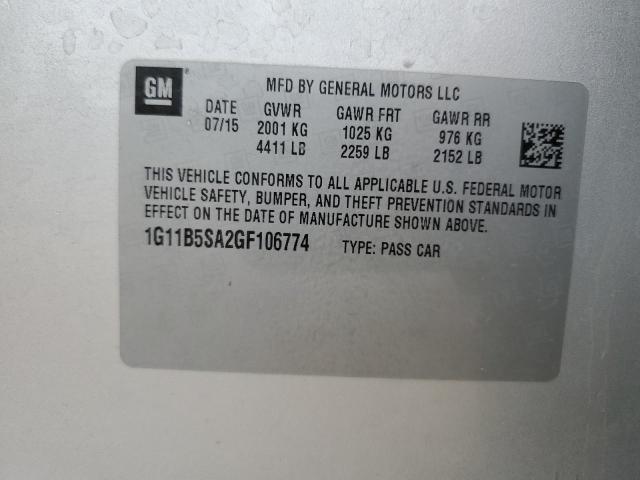 1G11B5SA2GF106774 - 2016 CHEVROLET MALIBU LIM LS ვერცხლისფერი ფოტო 12