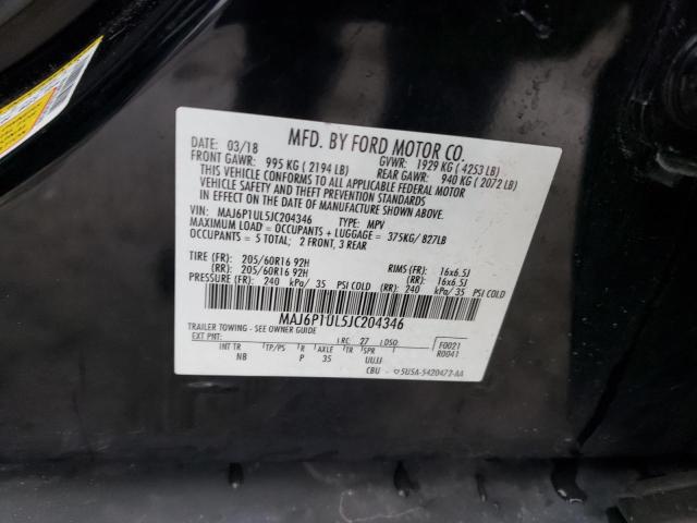 MAJ6P1UL5JC204346 - 2018 FORD ECOSPORT SE Negro foto 12