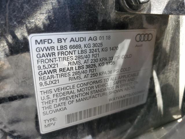 WA1VAAF72JD028853 - 2018 AUDI Q7 PRESTIGE 黑色 照片 14