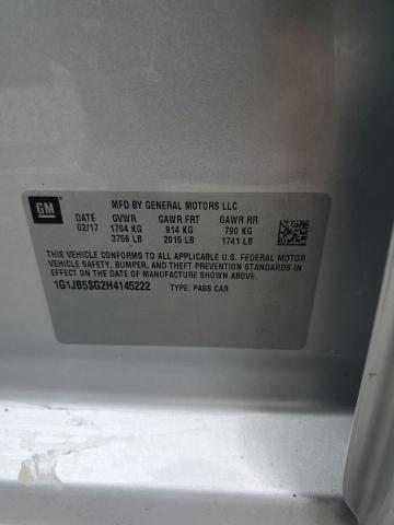 1G1JB5SG2H4145222 - 2017 CHEVROLET SONIC LS SILVER photo 12