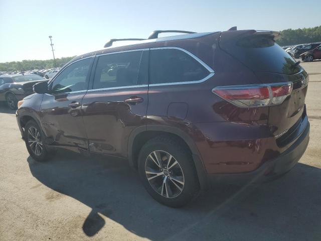 5TDJKRFH8GS344103 - 2016 TOYOTA HIGHLANDER XLE BURGUNDY photo 2