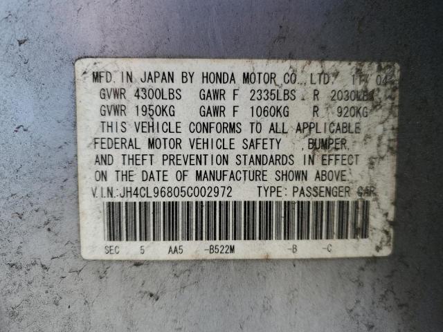 JH4CL96805C002972 - 2005 ACURA TSX BLUE photo 12