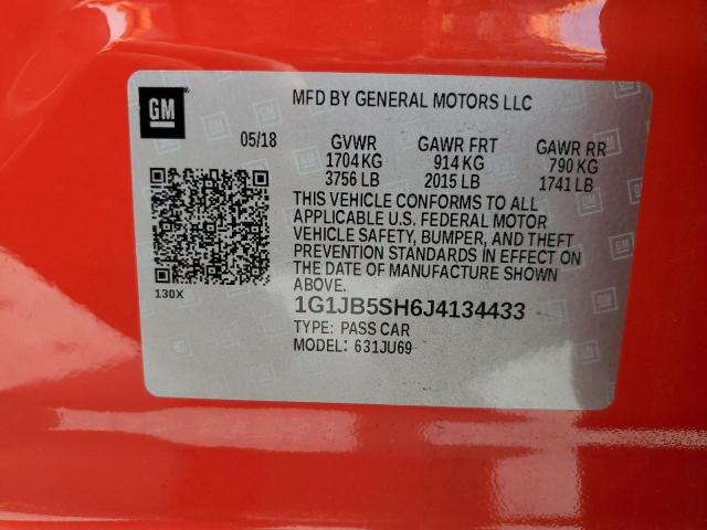 1G1JB5SH6J4134433 - 2018 CHEVROLET SONIC LS RED photo 12