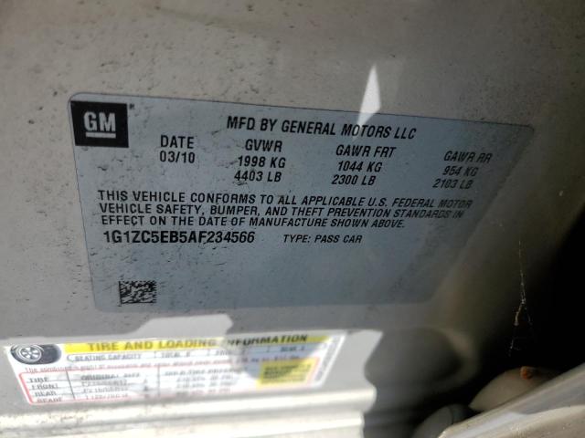 1G1ZC5EB5AF234566 - 2010 CHEVROLET MALIBU 1LT GRAY photo 12