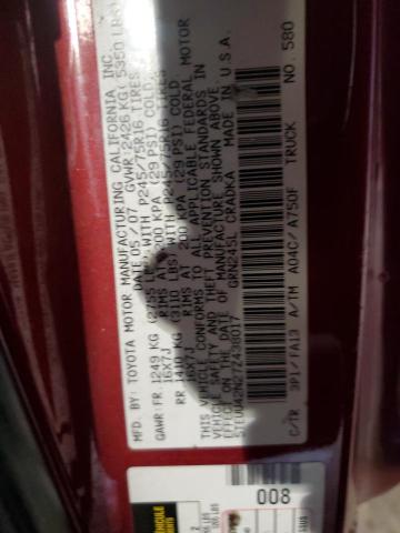 5TEUU42N27Z438017 - 2007 TOYOTA TACOMA ACCESS CAB ბურგუნდია ფოტო 12