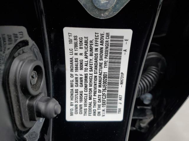 19XFC2F76JE002801 - 2018 HONDA CIVIC EX Qara foto 12